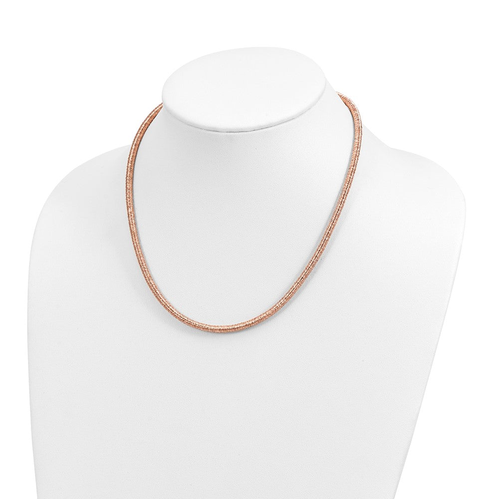 Sterling Silver Rose-tone Polished Necklace