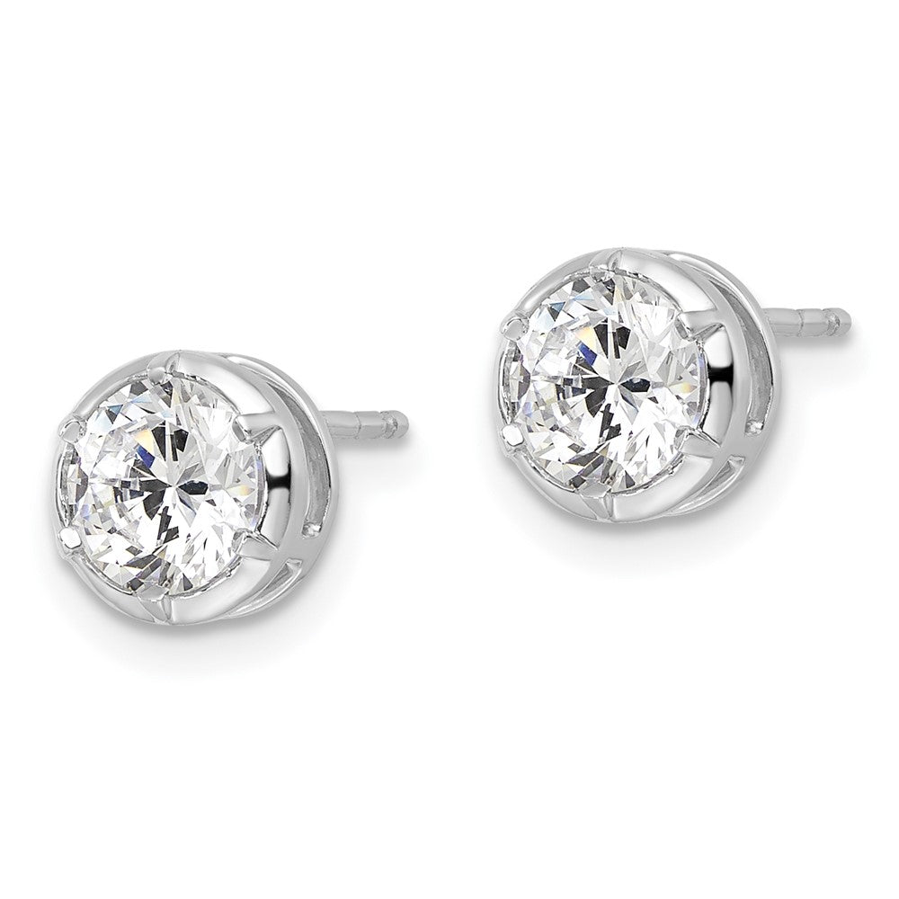 True Origin 14k White Gold 1 1/2 carat Lab Grown Diamond VS DEF Solitaire Post Earrings