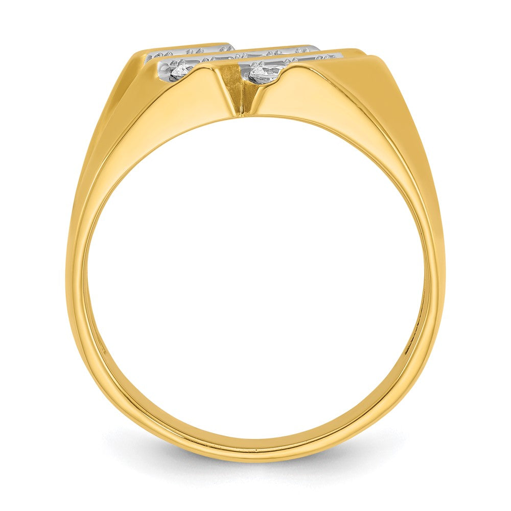 14k IBGoodman Men's Polished and Grooved Ring Mounting