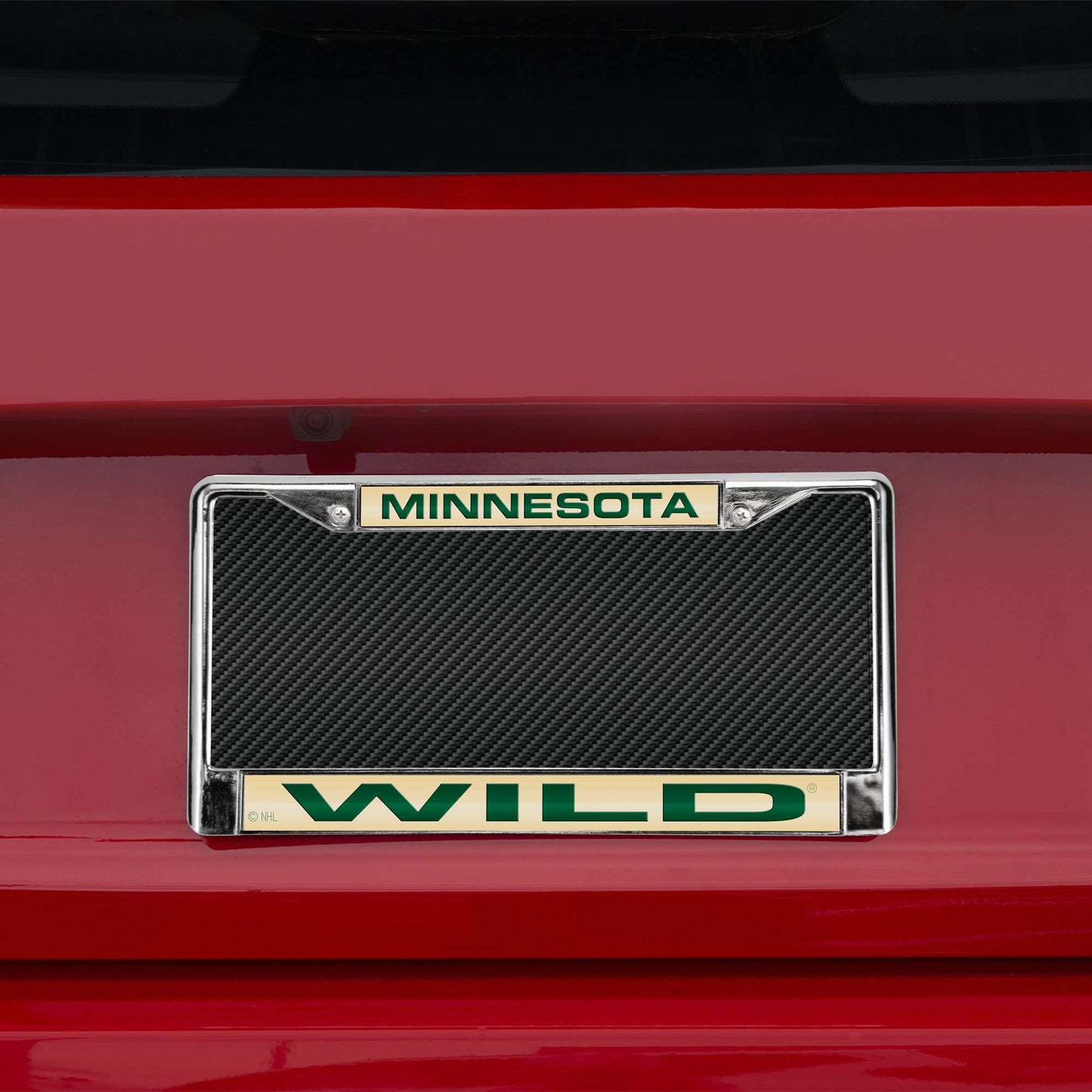 Minnesota Hockey Wild Chrome Metal Laser Cut License Plate Frame