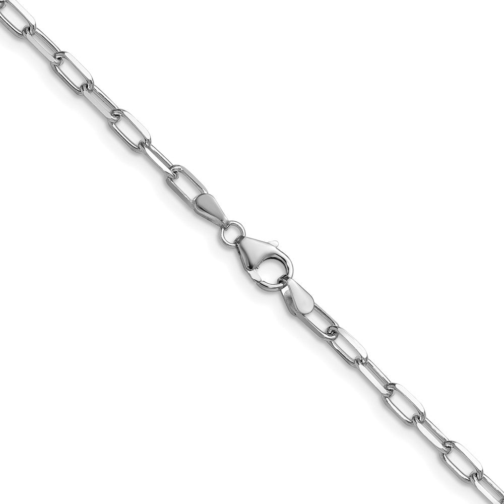 14k WG 3.0mm Solid Beveled D/C Paperclip Chain