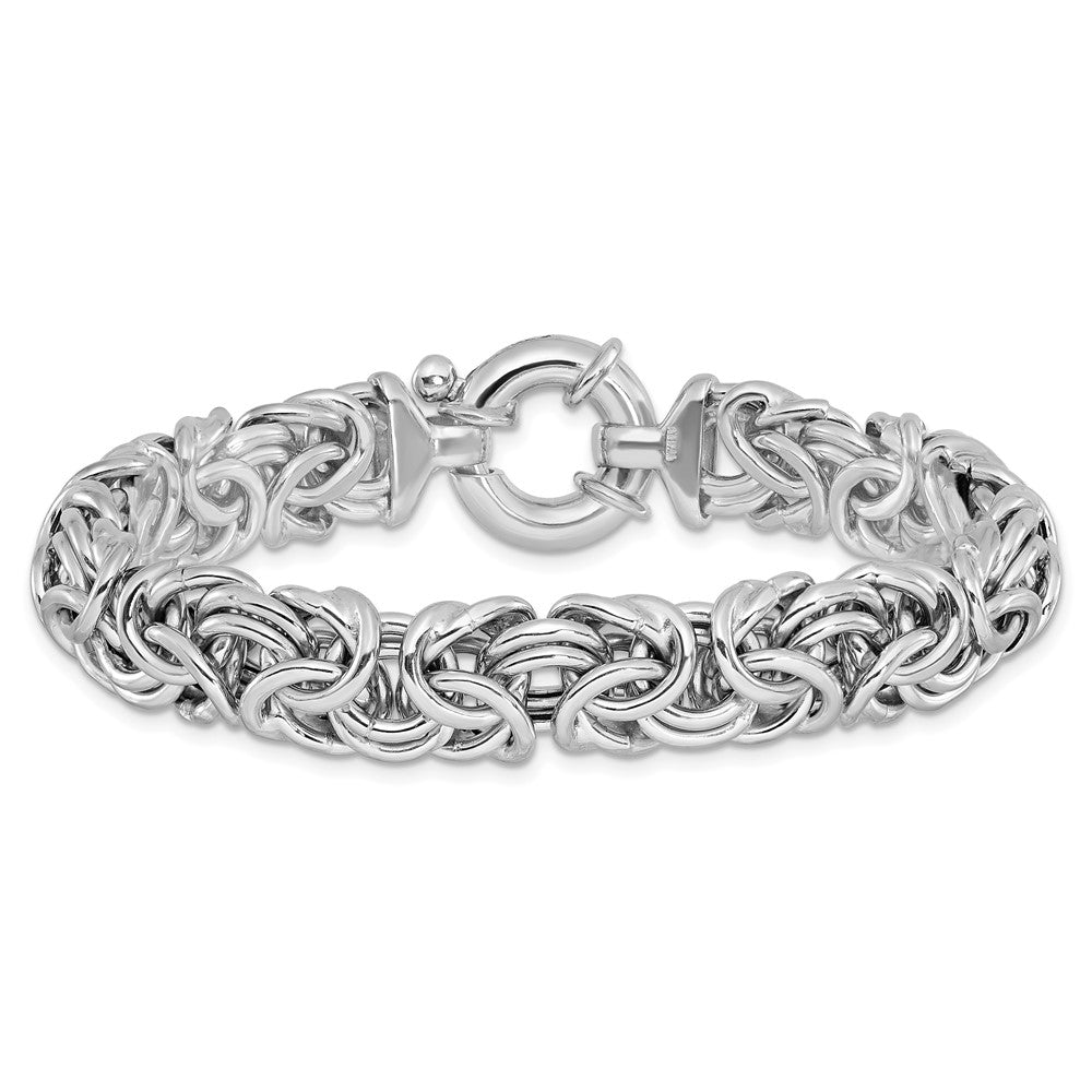 Sterling Silver RH-plated Fancy Link Bracelet 7.5  inches