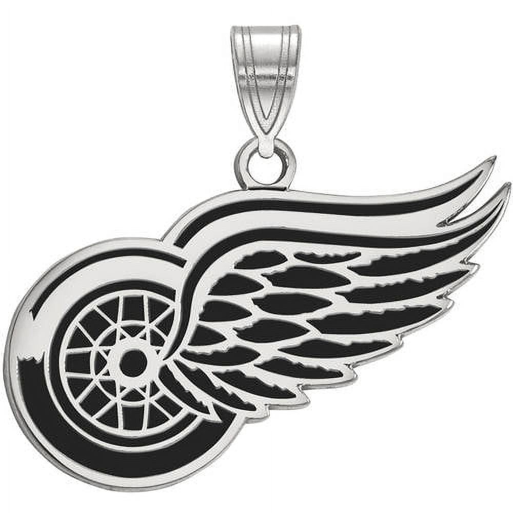 LogoArt NHL Detroit Red Wings Sterling Silver Large Enamel Pendant