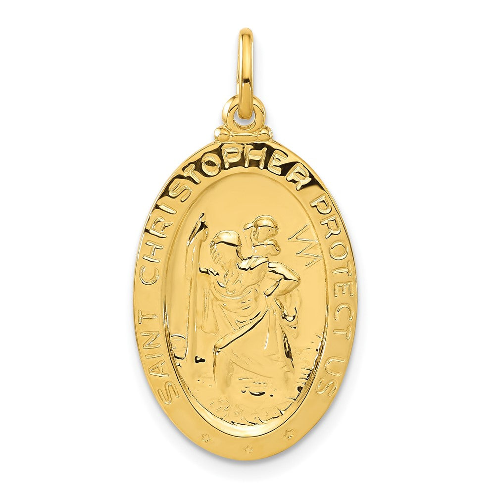 Sterling Silver 24k Gold-plated Baseball Saint Christopher Medal Pendant