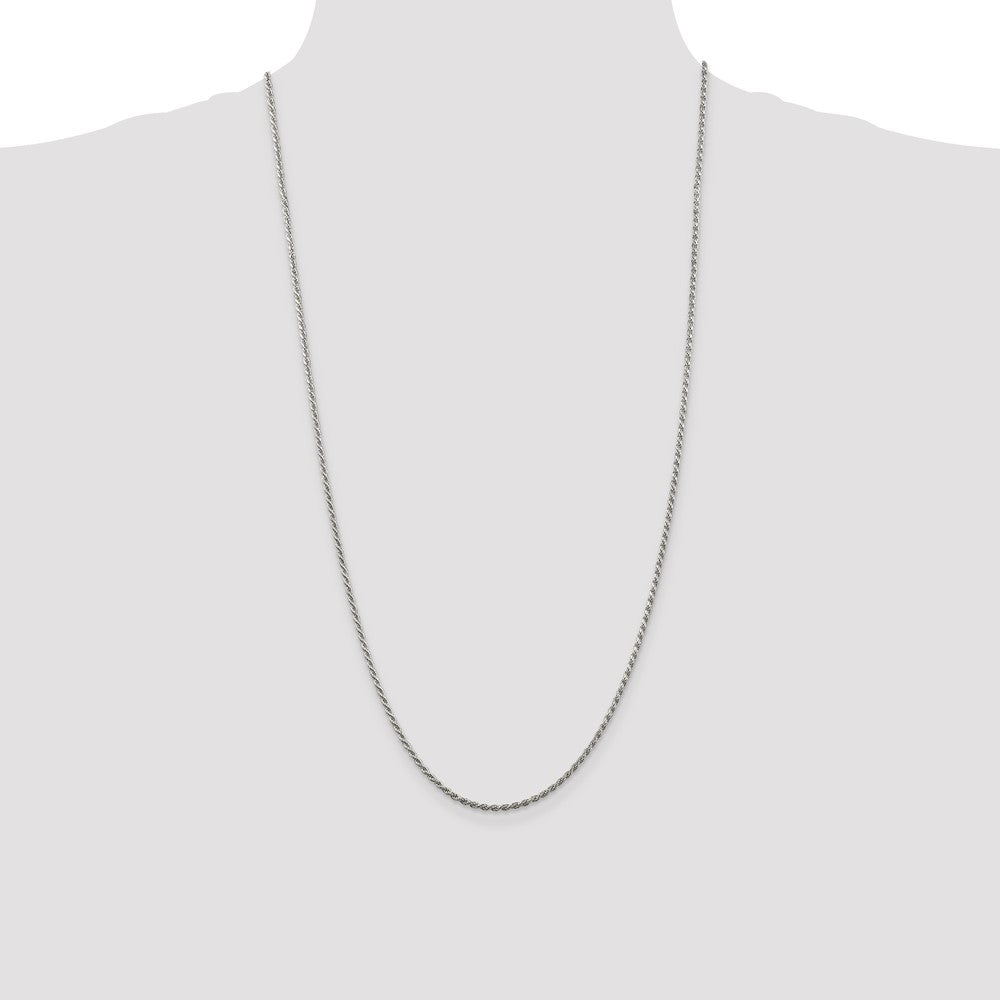 Sterling Silver 1.85mm Diamond-cut Rope Chain 28 Inches