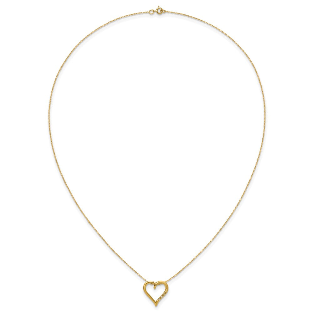 W/ chain,10K YG heart pendant, 3 - .005 Rd Dias - Dias:S43