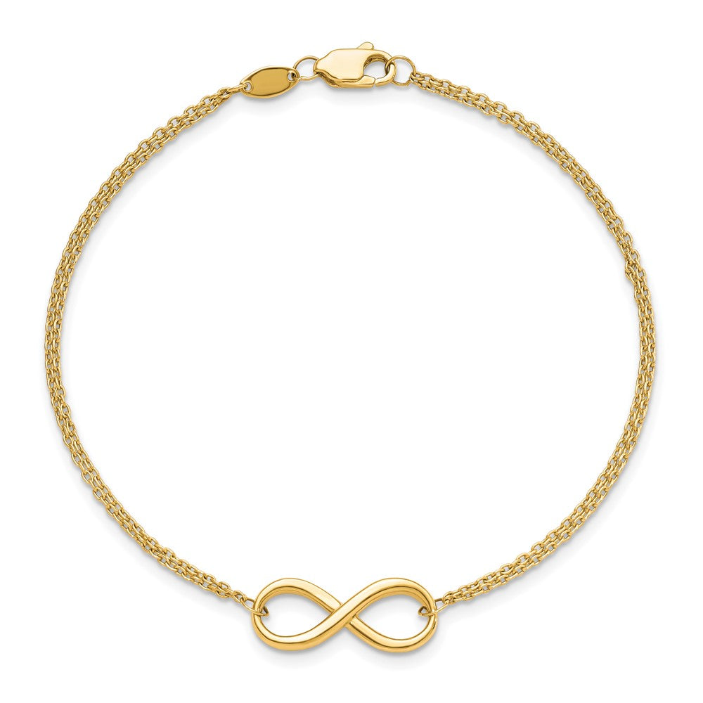 10K Polished Infinity Bracelet 7.5  inches