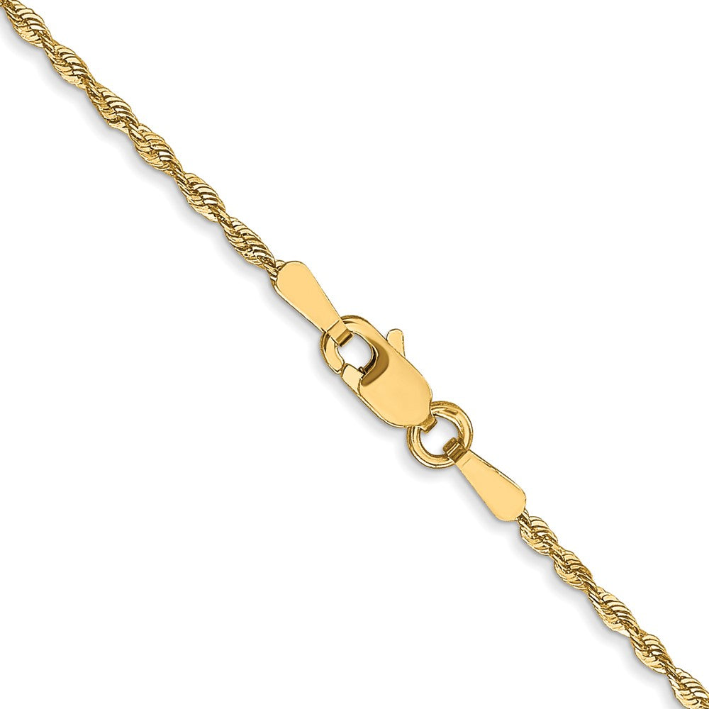 10k 1.5mm Diamond-Cut Lightweight Rope Chain