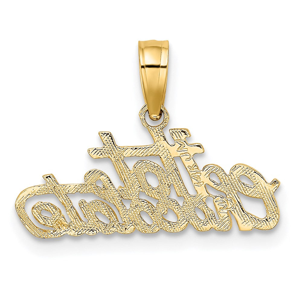 14K Polished Engraved HOT CHOCOLATE Charm