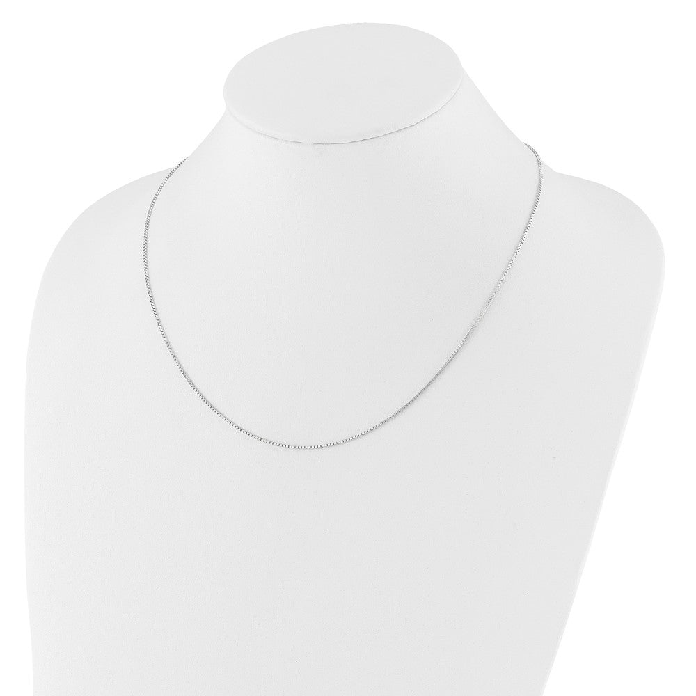 10K White Gold Adjustable 1mm Box Chain