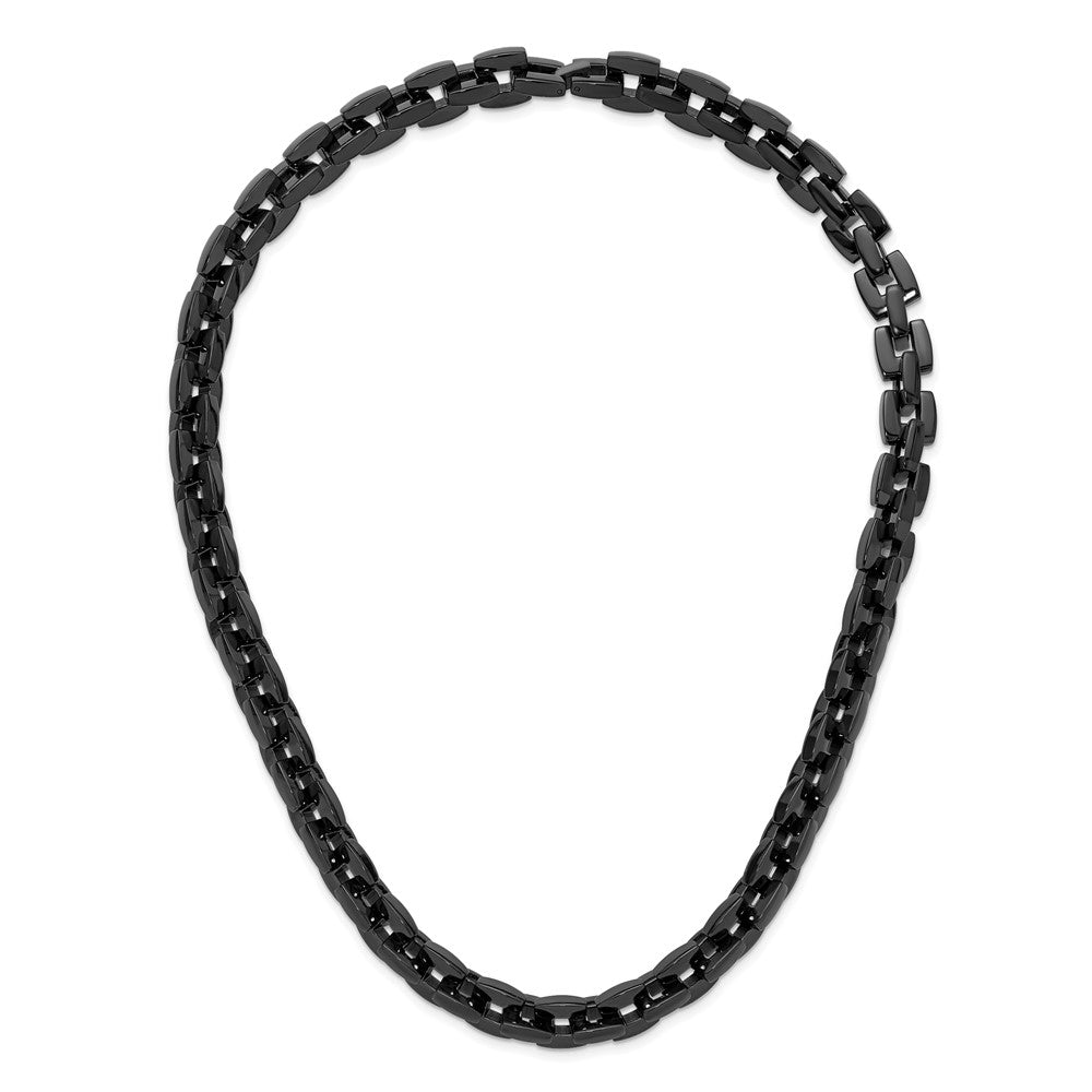 Stainless Steel Polished Black IP-plated 20.5in Link Necklace
