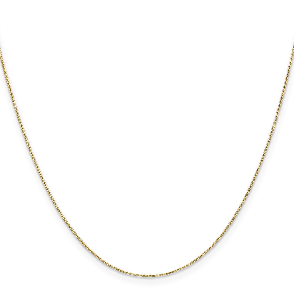 14K 24 inch .65mm Diamond-cut Round Open Link Cable with Lobster Clasp Chain