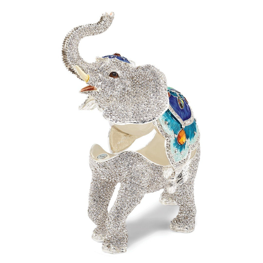 Crystal White Elephant Trinket Box
