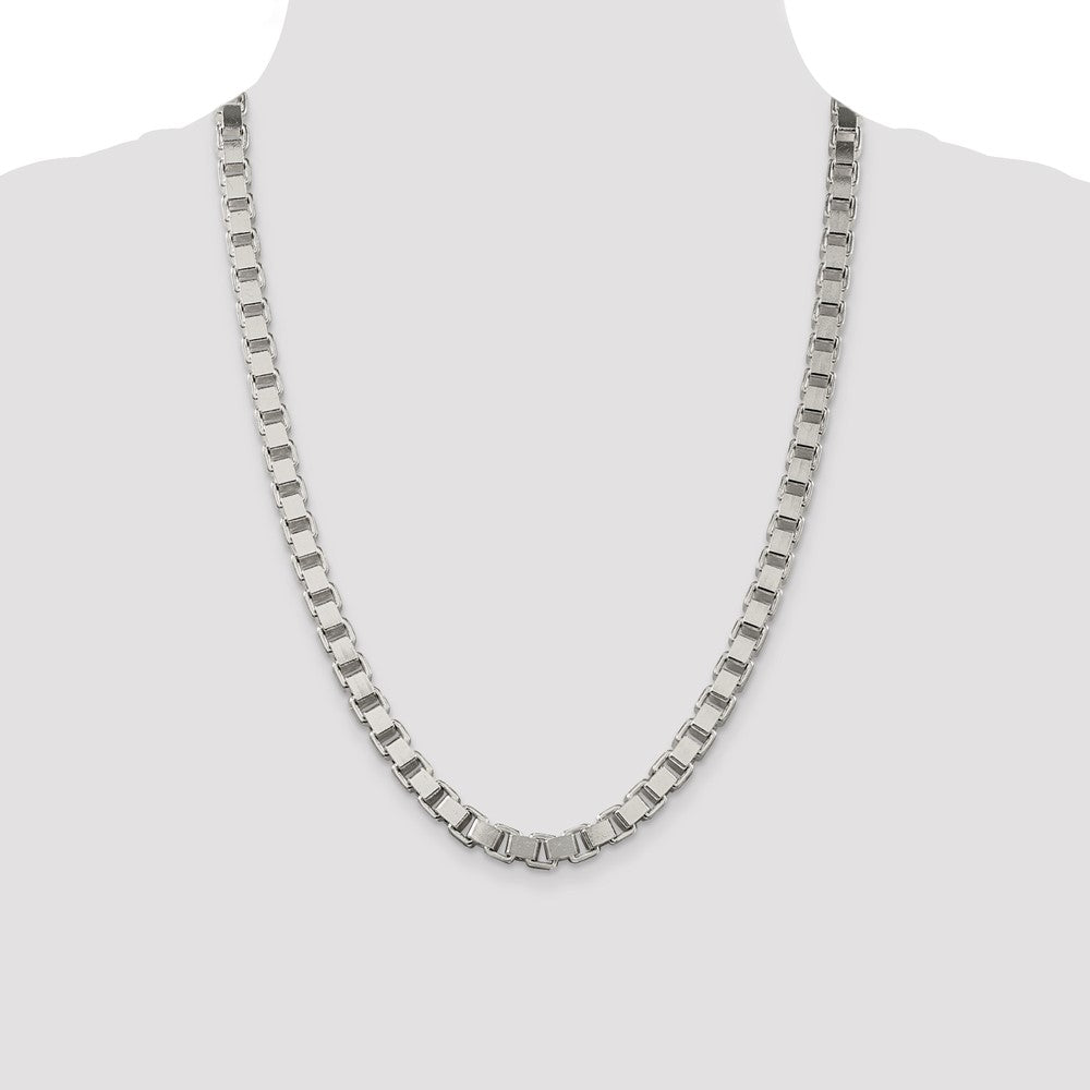 Sterling Silver 7mm Box Chain 24 Inches