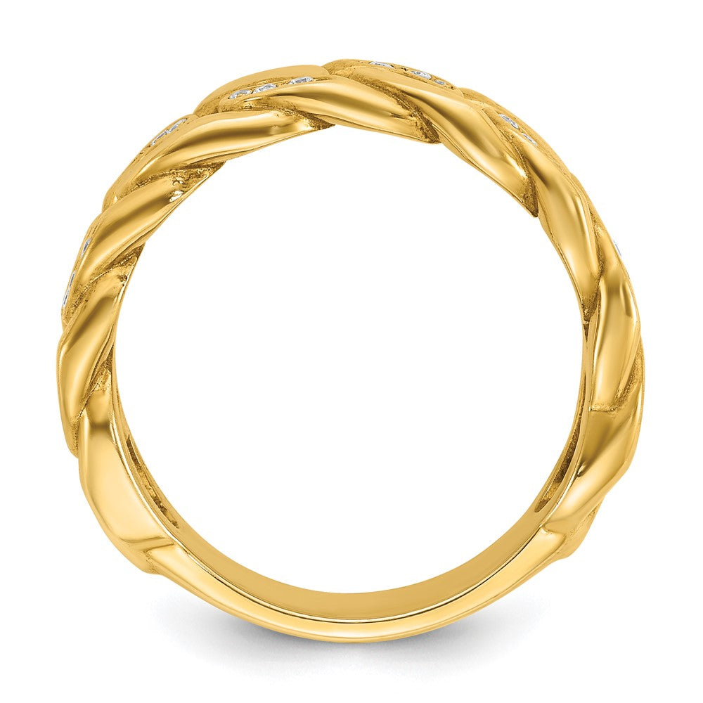 14k IBGoodman Men's Link Design 1/8 carat Diamond Complete Ring