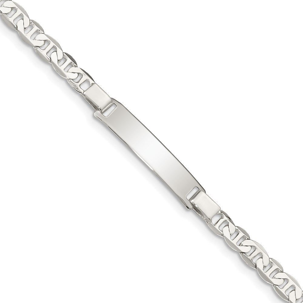 Sterling Silver Engraveable Childrens ID Anchor Link Bracelet 6 inches