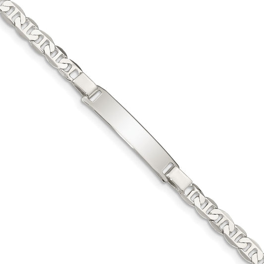 Sterling Silver Engraveable Childrens ID Anchor Link Bracelet 6 inches