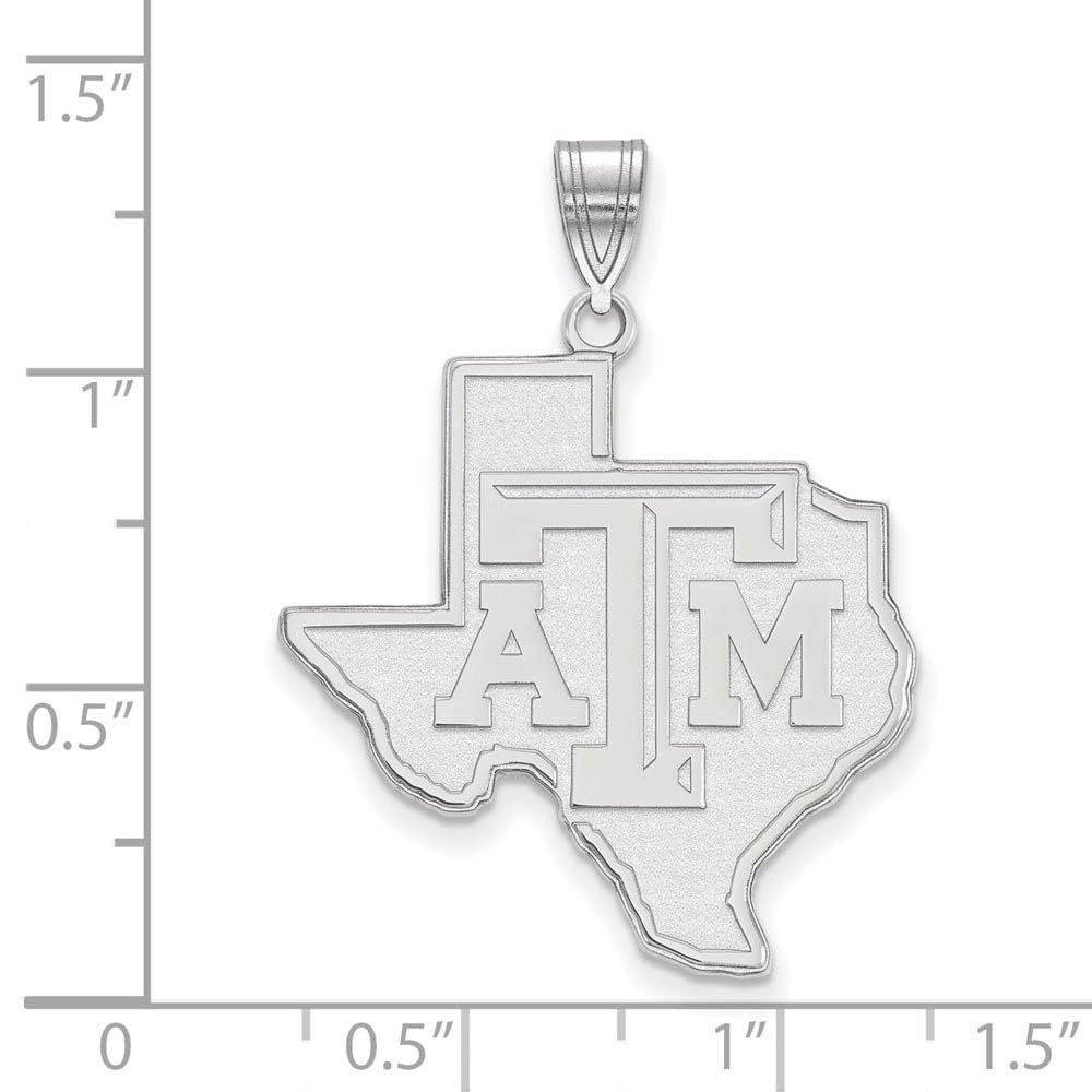 LogoArt Sterling Silver Texas Aandm University XL Pendant Necklace Female Adult