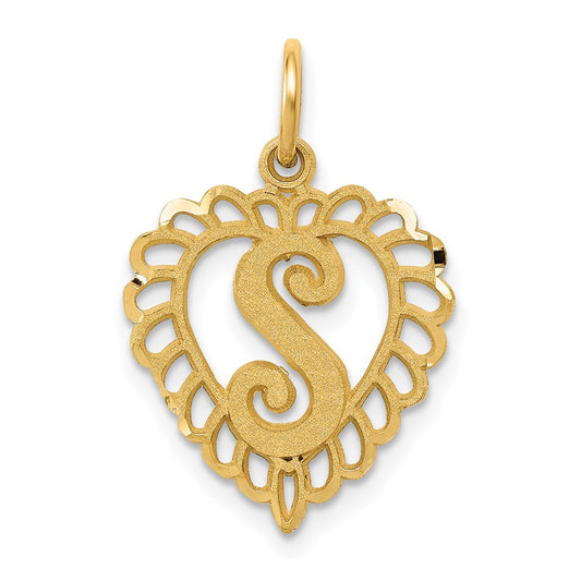 10k Gold Initial S Charm