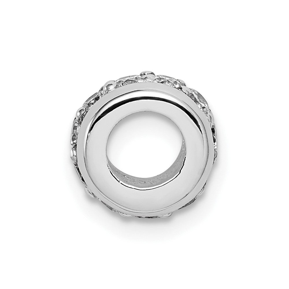 Sterling Silver Rhodium-plated CZ Slide