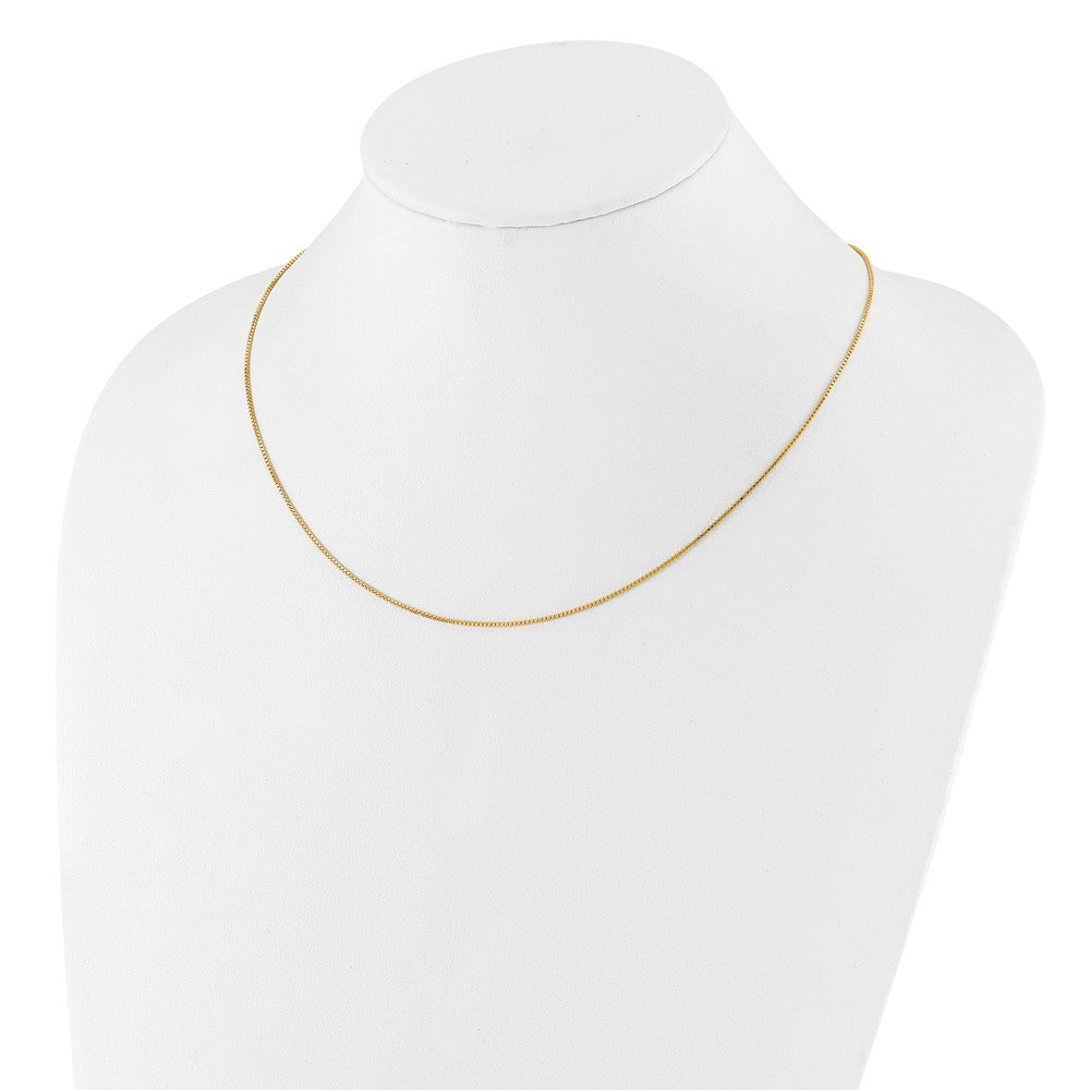 Sterling Silver Gold-plated Adjustable .95mm Box Chain