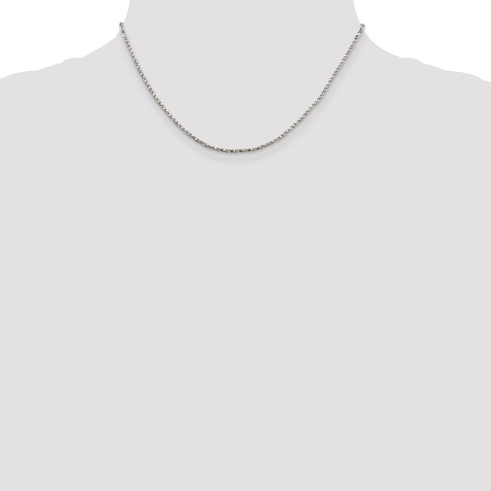 Sterling Silver 1.75mm Twisted Box Chain 16 Inches