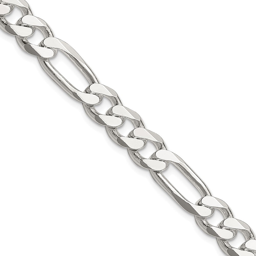 Sterling Silver 8mm Figaro Chain 22 Inches