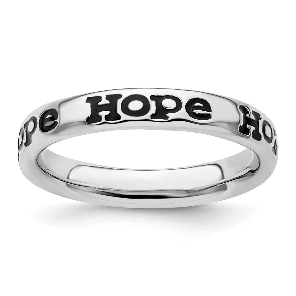 Sterling Silver Stackable Expressions Polished Enameled Hope Ring Size -6