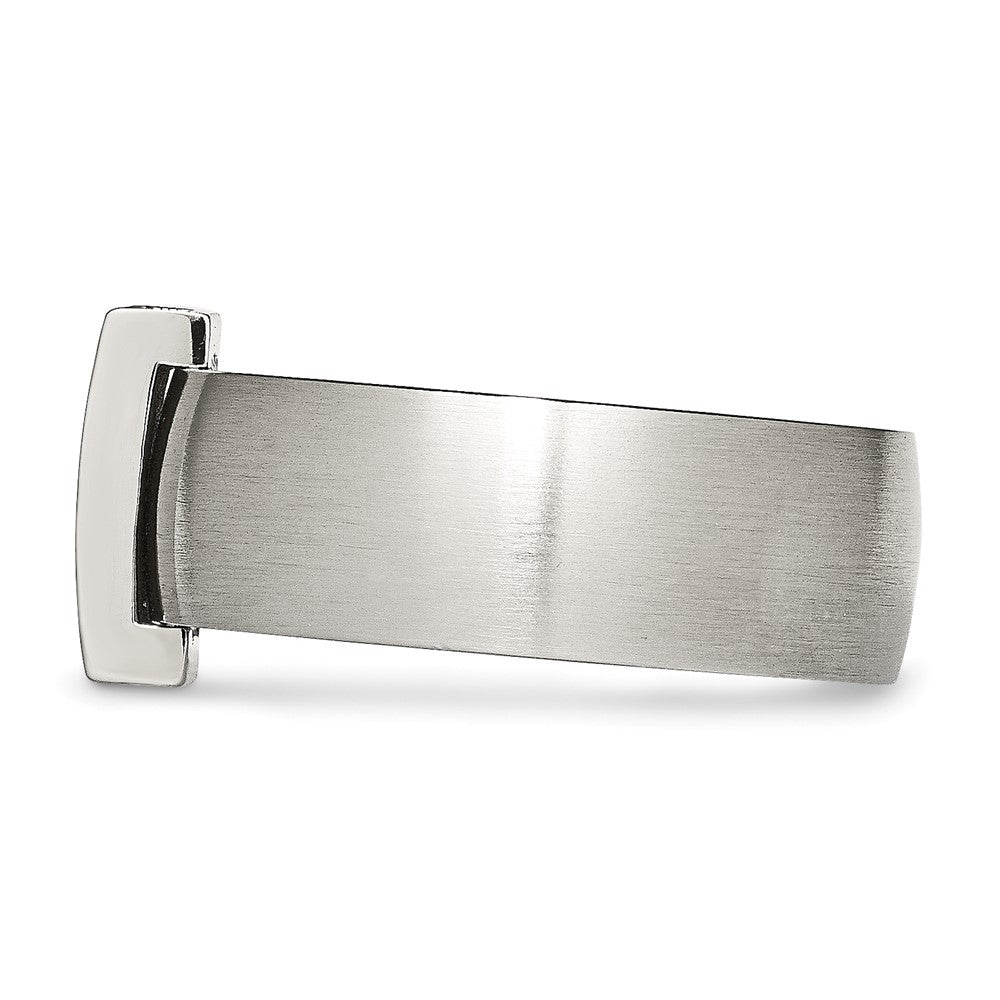 Stainless Steel Brushed w/CZ 8mm Band