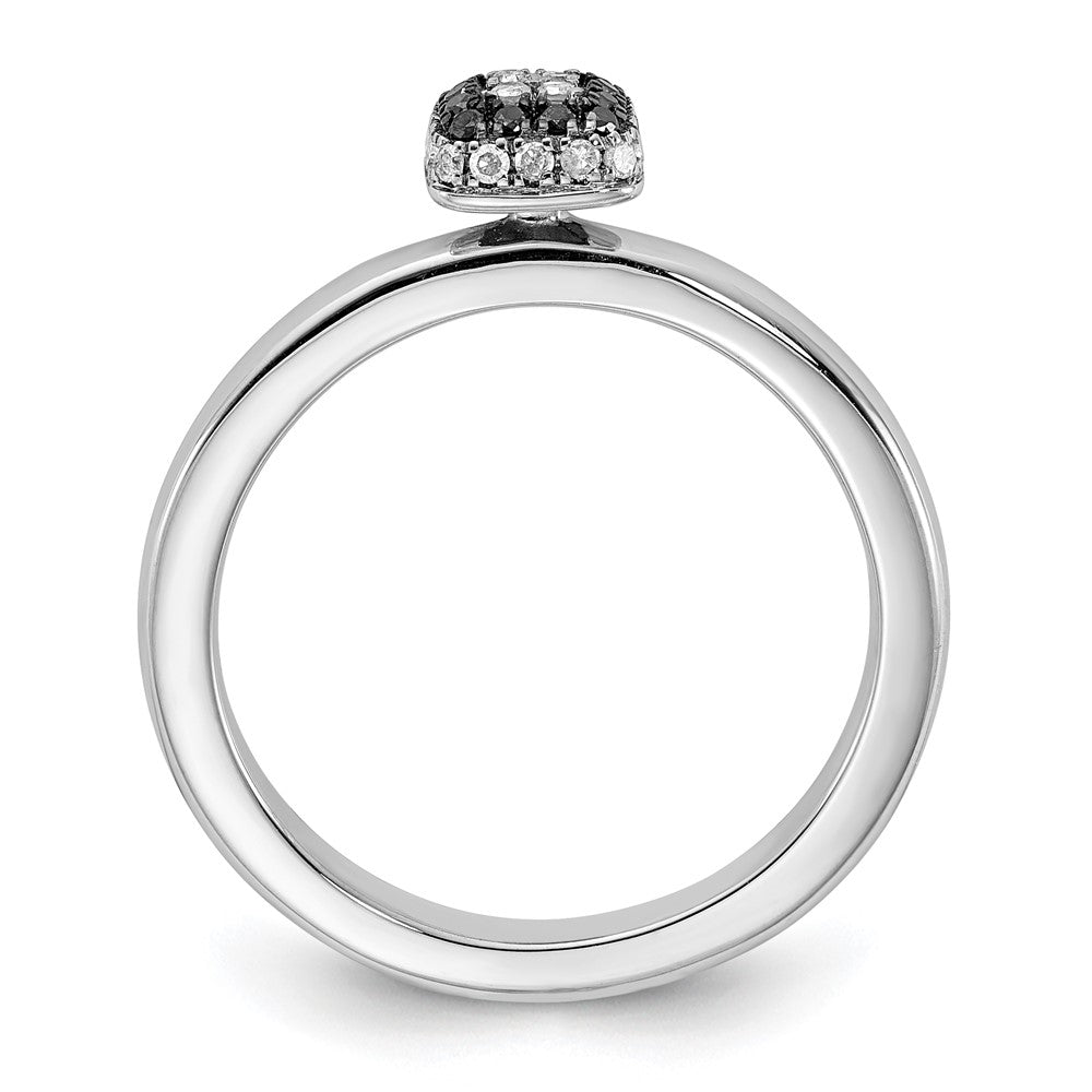 Sterling Silver Stackable Expressions Black & White Diamond Ring