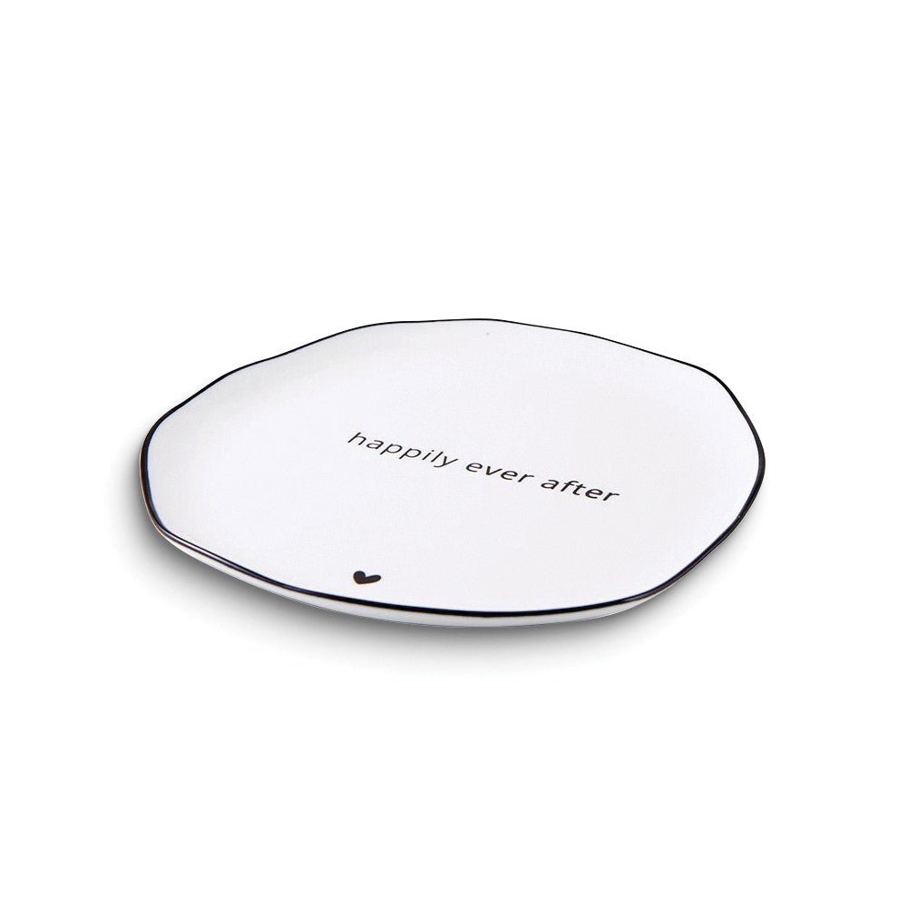 Ceramic HAPPILY EVER AFTER Wedding Cake Plate