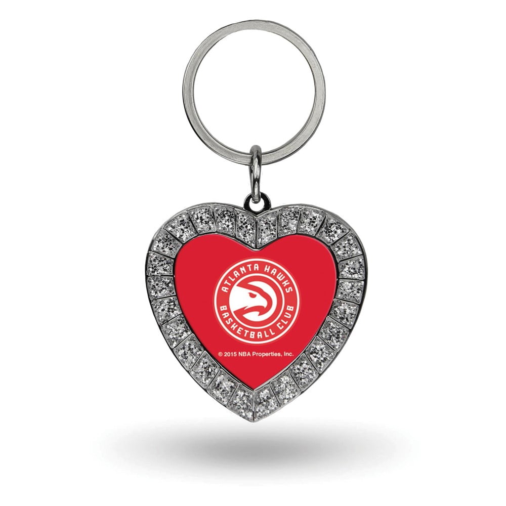 NBA Atlanta Hawks Rhinestone Heart Key Ring QGC7900