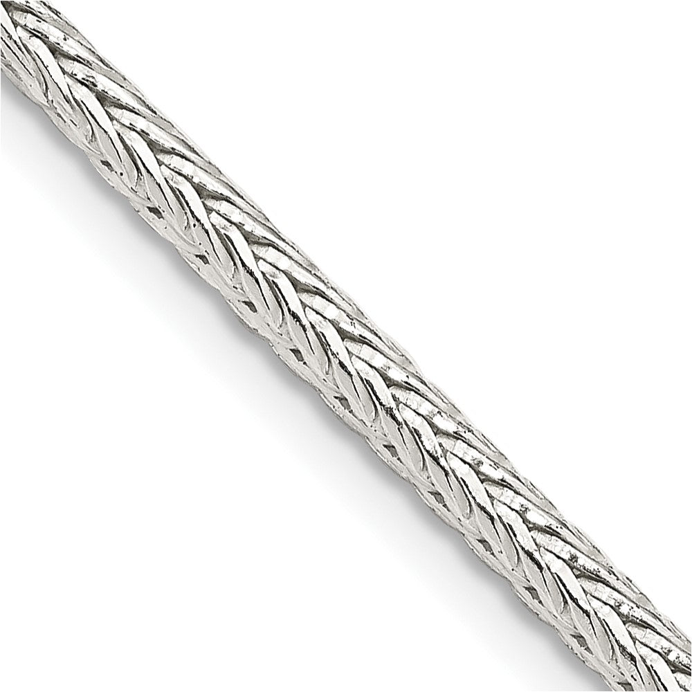 Sterling Silver 2.5mm Diamond-cut Round Franco Chain 24 Inches