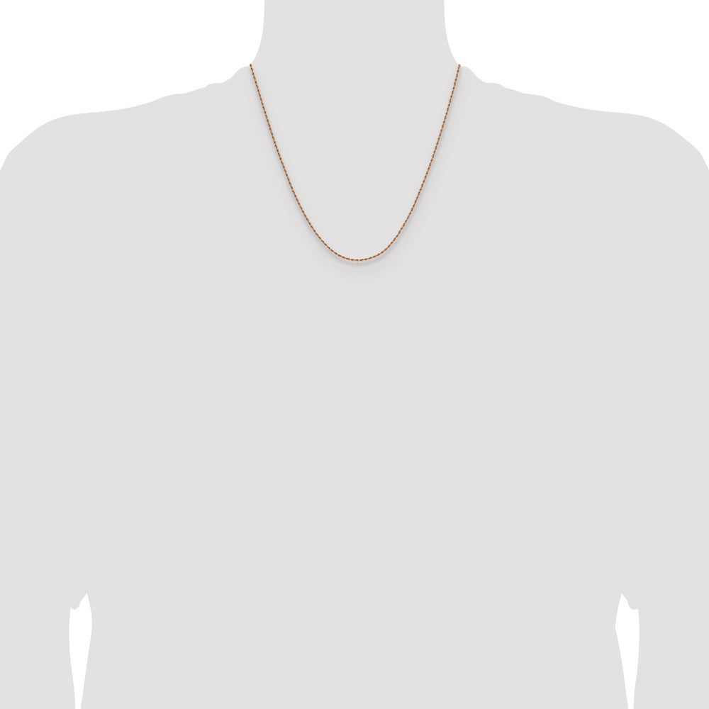 Chisel Stainless Steel Polished Rose IP-plated 1.5mm 20 inch Rope Chain