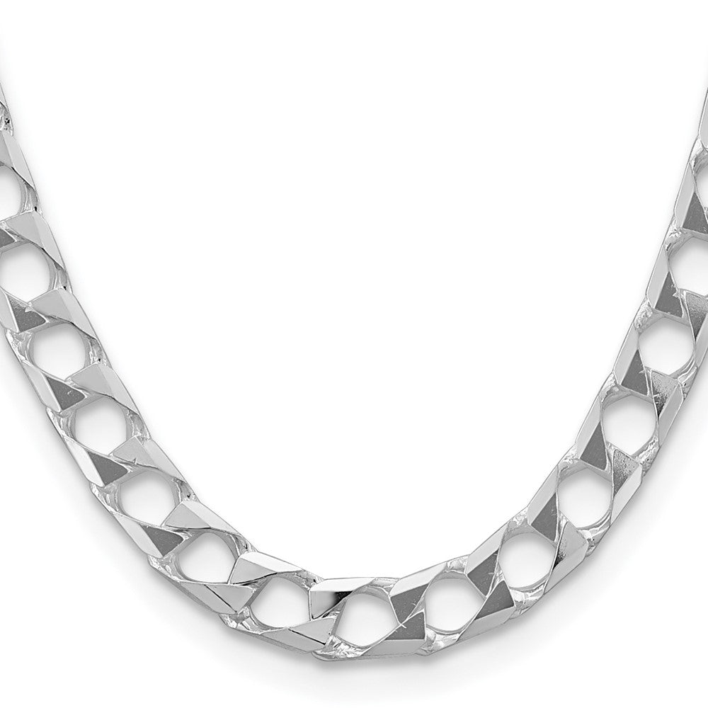 Sterling Silver 10.3mm D/C Square Curb Chain 24 Inches