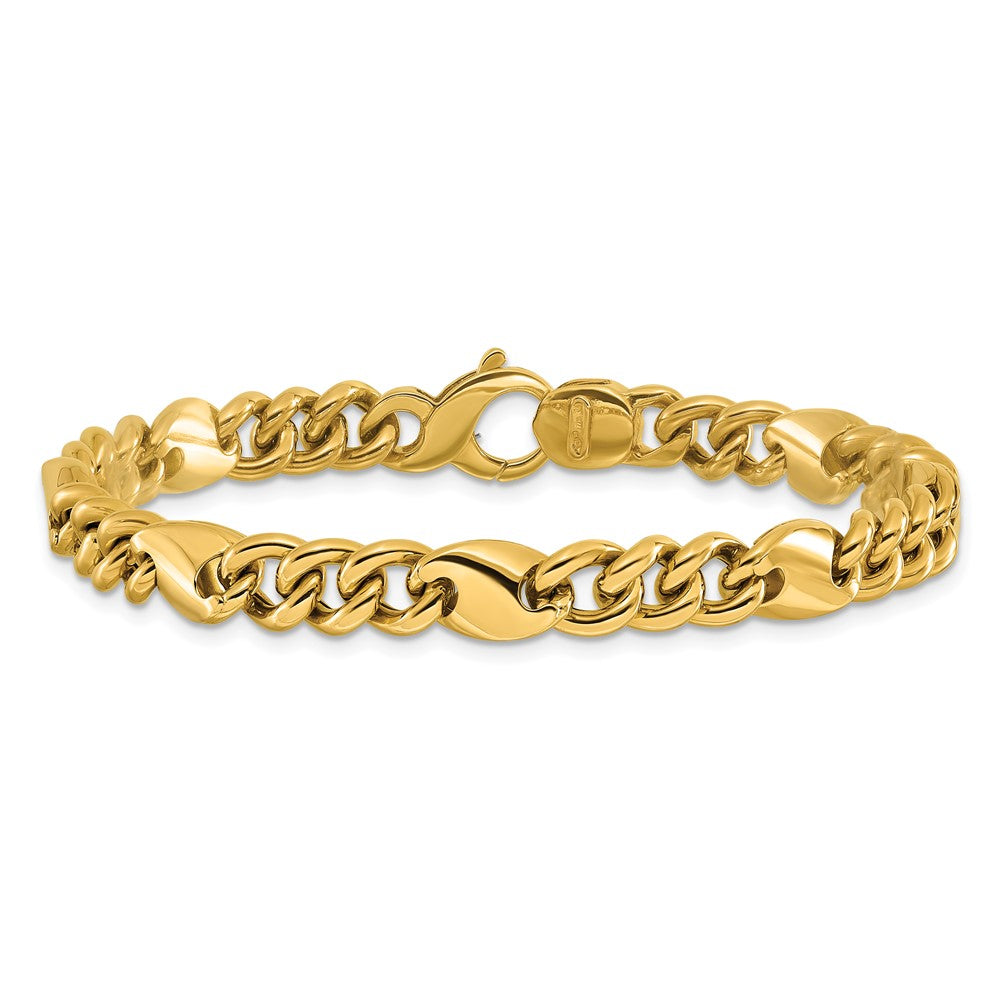 14K Polished Fancy Link Bracelet 7.5  inches
