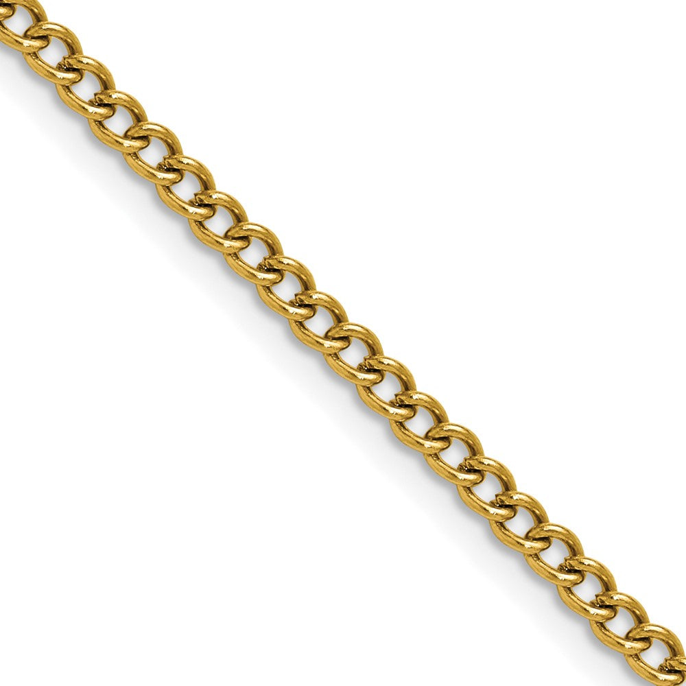 Chisel Stainless Steel Polished Yellow IP-plated 3mm 20 inch Round Curb Chain