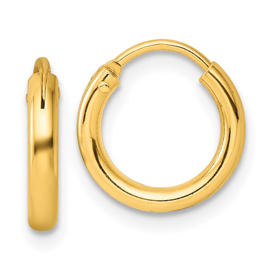 Sterling Silver Flash Gold-plated 2mm Endless Hoop Earrings