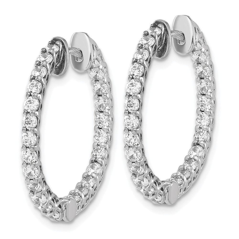 Sterling Silver Rhodium-plated Diamonore In/Out Hoop Earrings