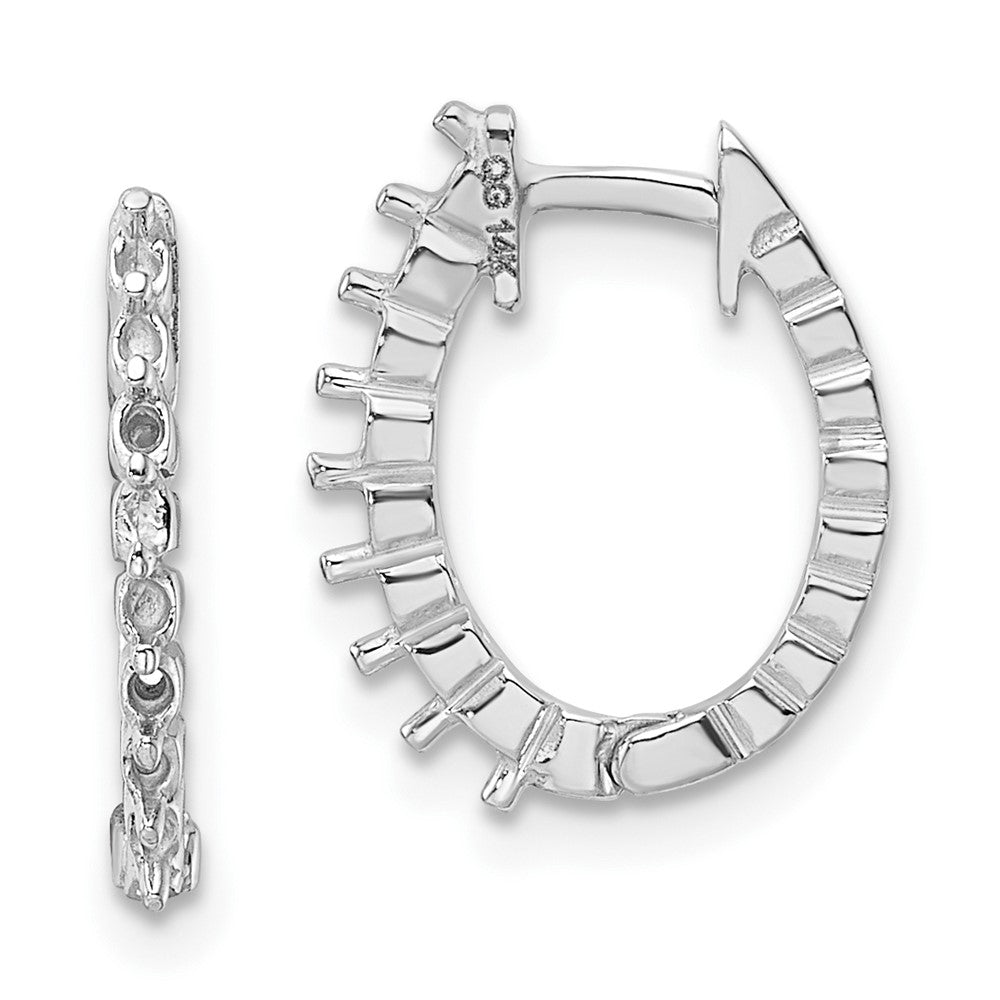 14K White Gold Diamond Hinged Hoop Earring Mountings