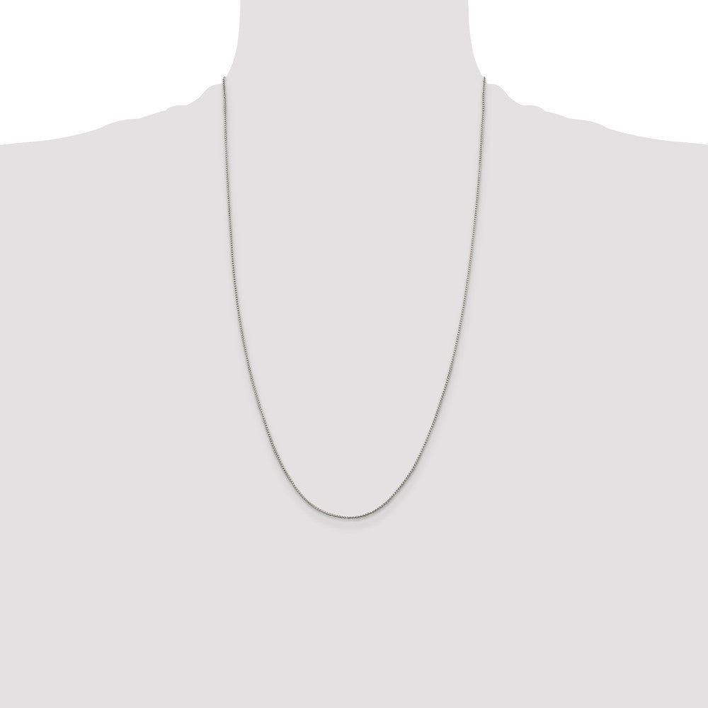 Sterling Silver 1mm Round Box Chain 26 Inches