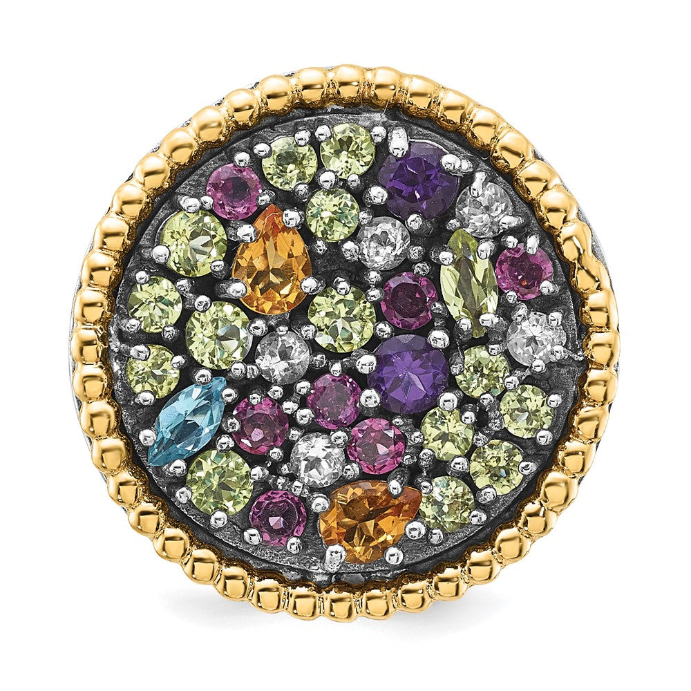 Sterling Silver w/14k Accent 1.88tw Multi Gemstone Ring