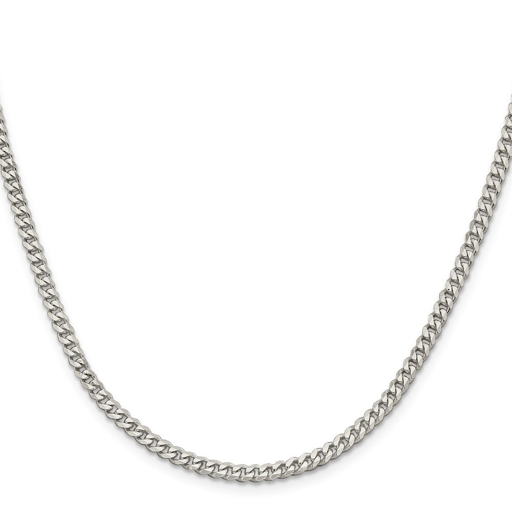 Sterling Silver Rhodium-plated 3.5mm Curb Chain 30 Inches