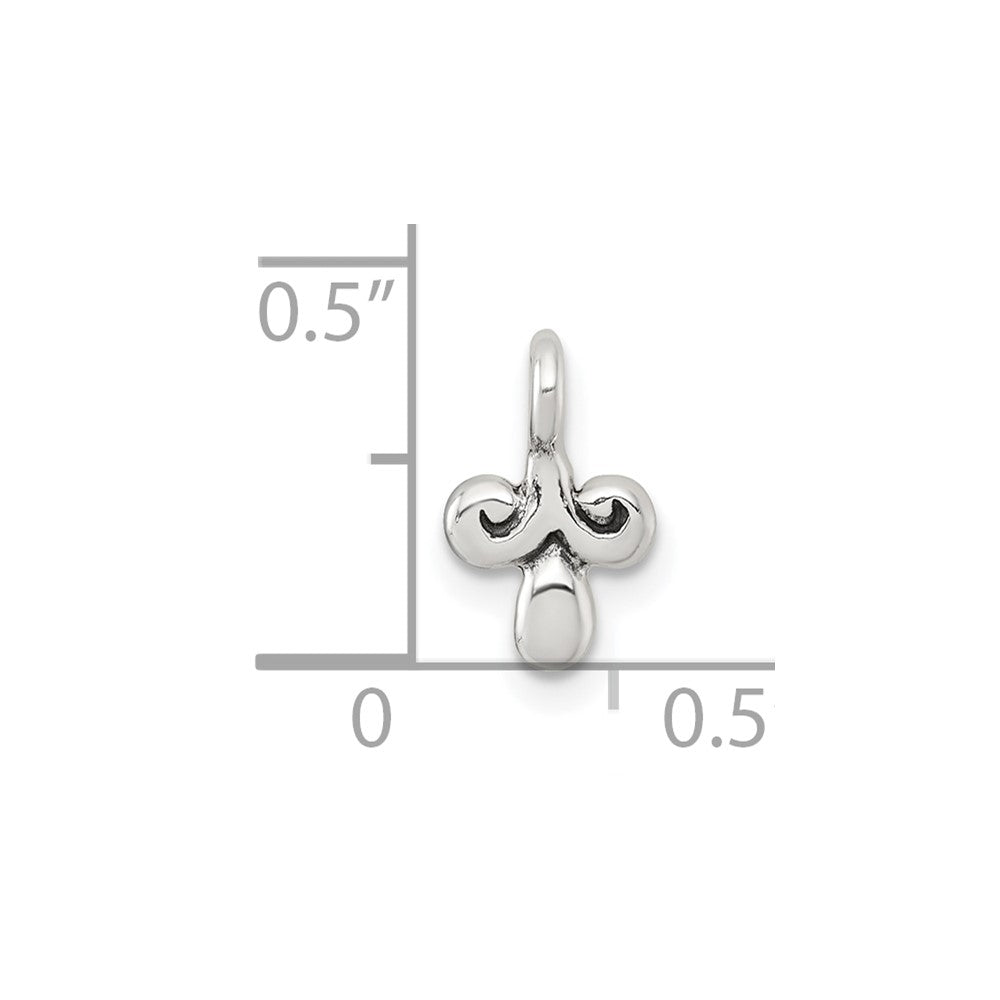Sterling Silver Polished and Antiqued Fancy Charm