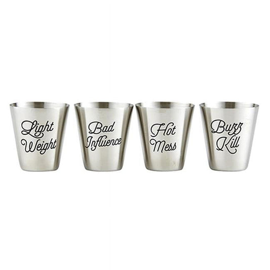 Stainless Steel Shot Glasses, Set of 4