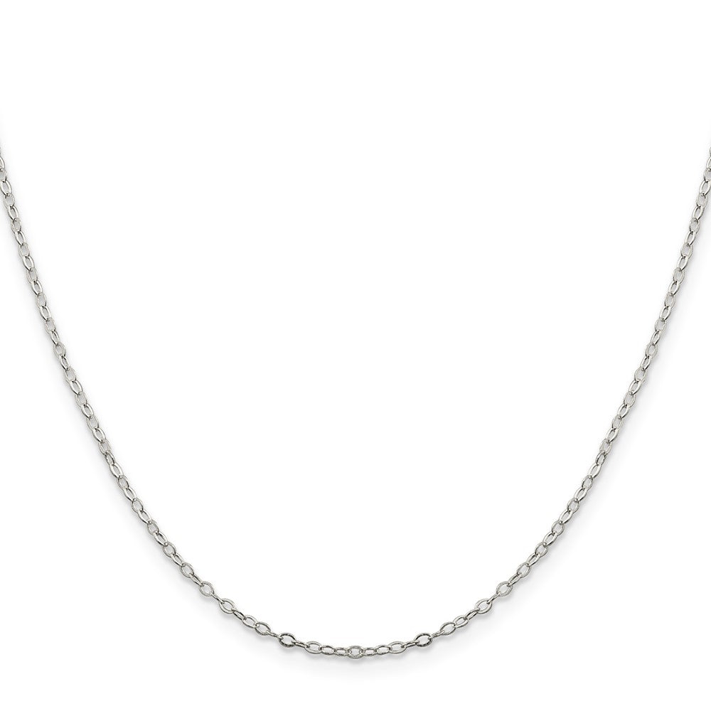 Sterling Silver 1.5mm Flat Open Oval Cable Chain 24 Inches