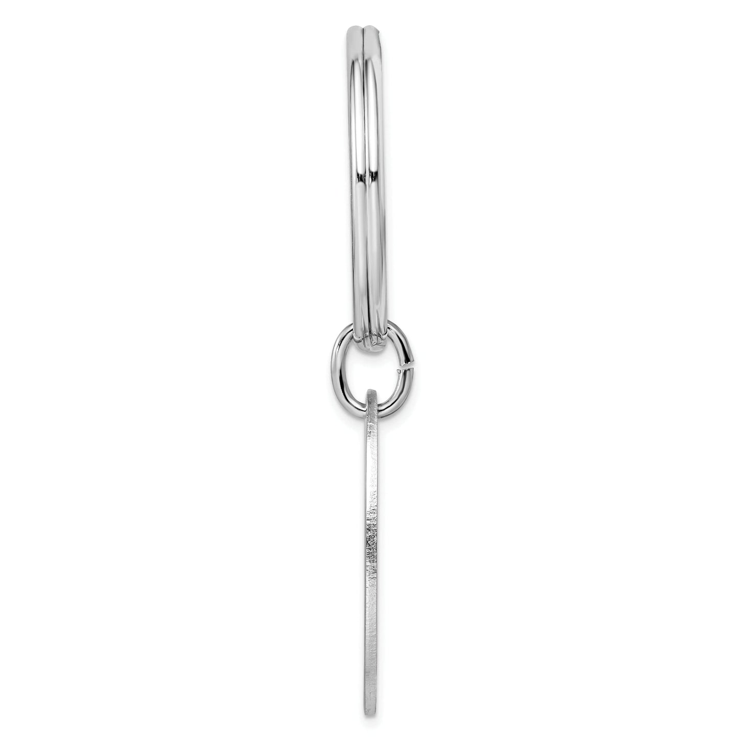 Rhodium-plated Kelly Waters Satin Oval Key Ring Q-GP3784