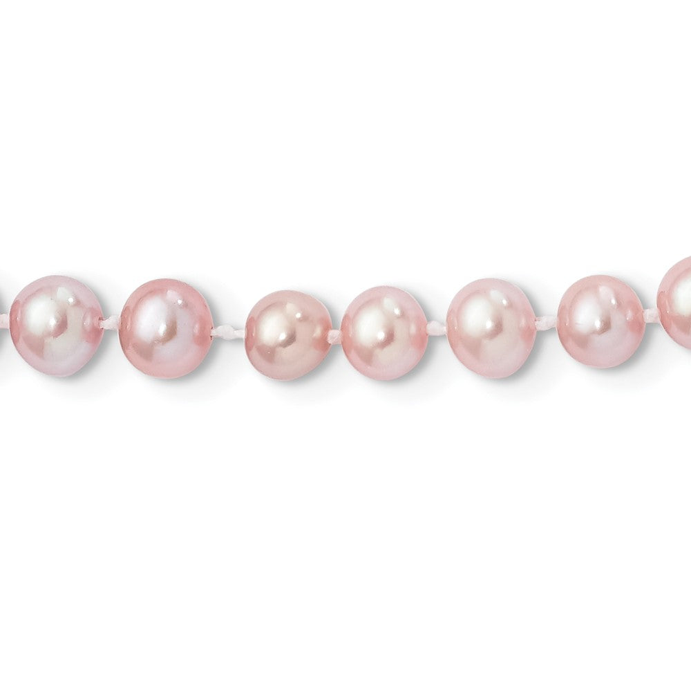 Sterling Silver Rhodium-plated 6-7mm Purple Near-Round Freshwater Cultured Pearl 20 inch Necklace 20 Inches