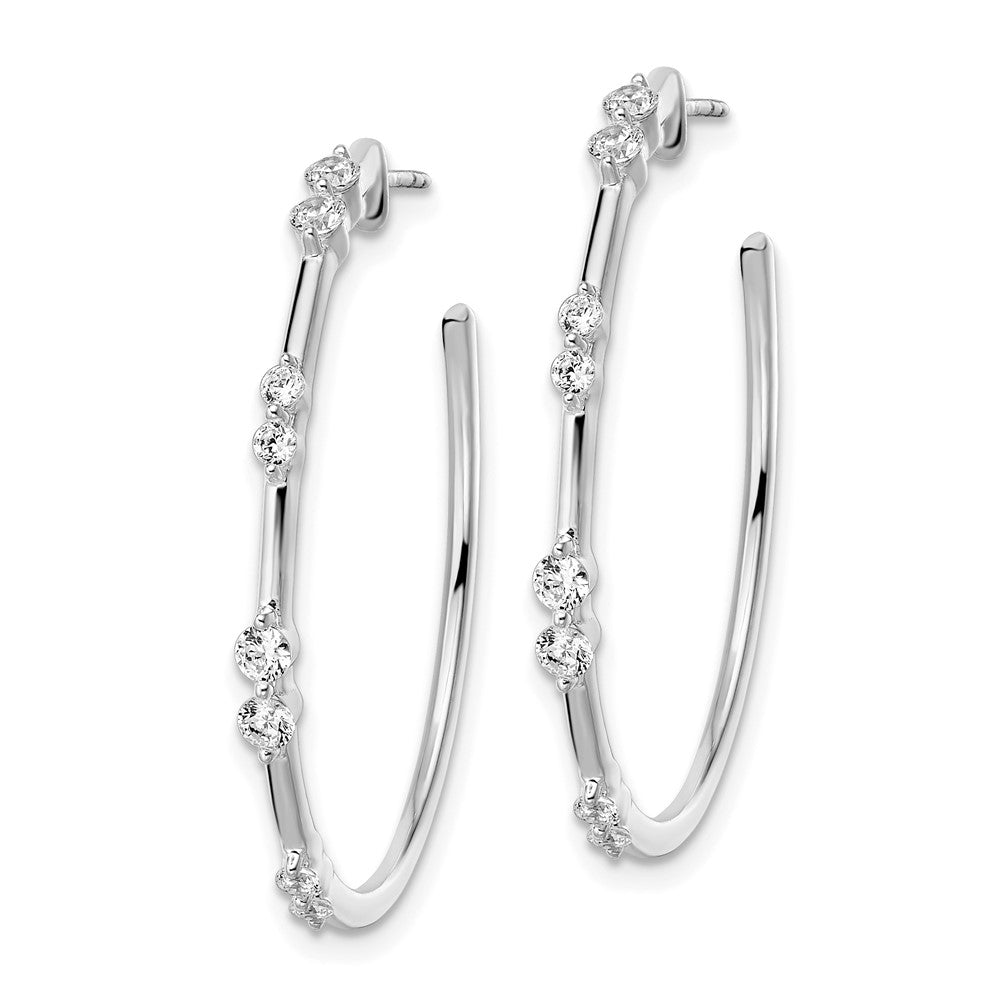 True Origin 14K White Gold 5/8 Carat Lab Grown Diamond VS+ F+ Post Hoop Complete Earrings