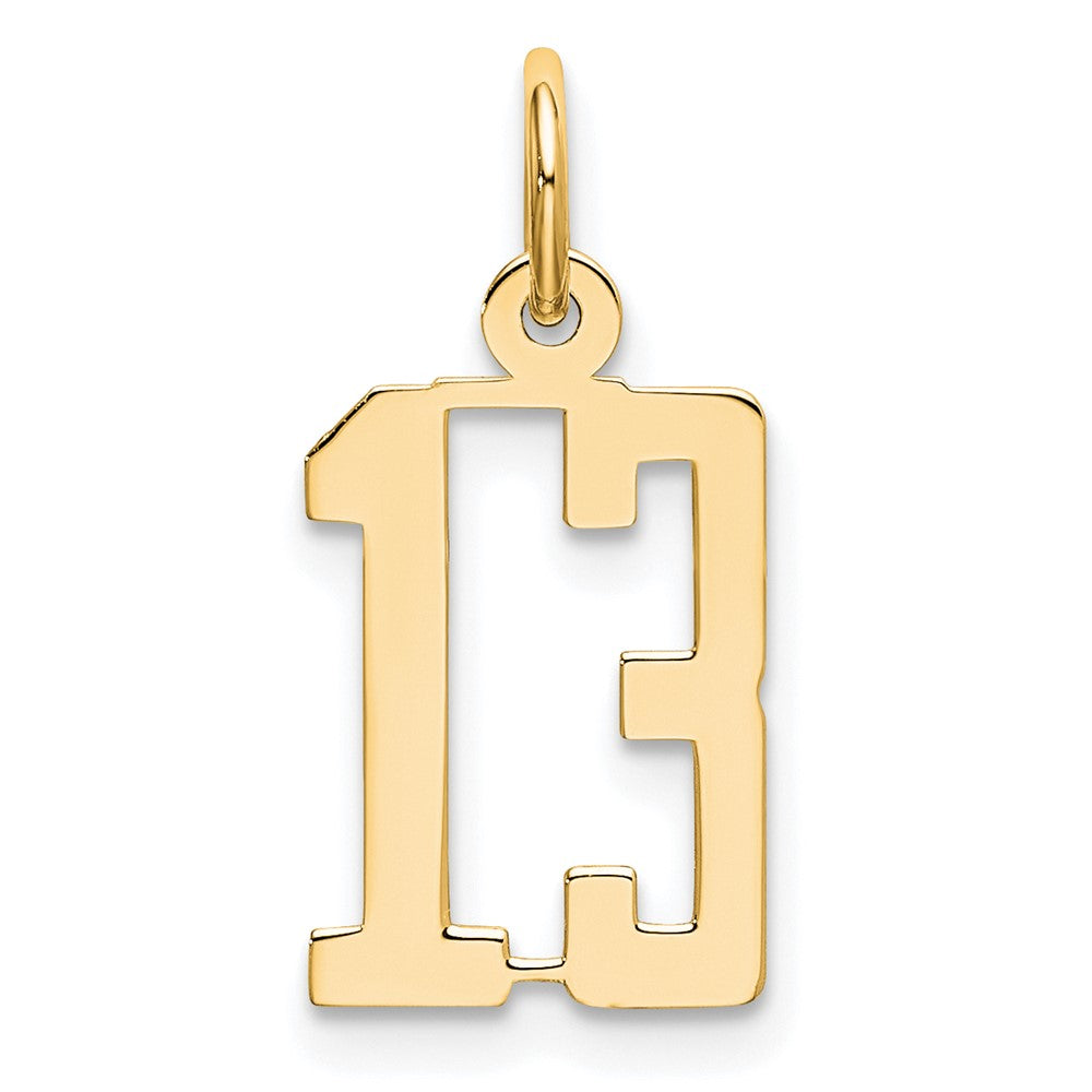 14k Small Elongated Number 13 Charm